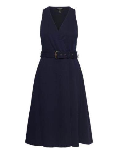 Knit Jcqrd Hrngbne-Dress Knelang Kjole Navy Lauren Ralph Lauren