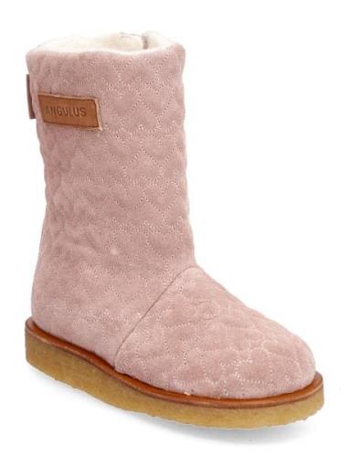 Boots - Flat - With Zipper Vinterstøvletter Pull On Pink ANGULUS