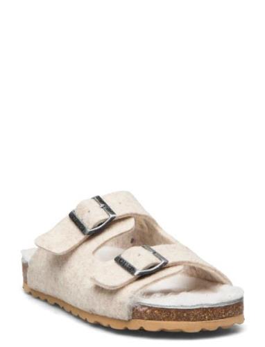 Carla Flate Sandaler Beige Axelda