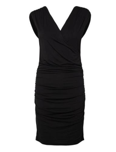 Viscose Dress Kort Kjole Black Rosemunde