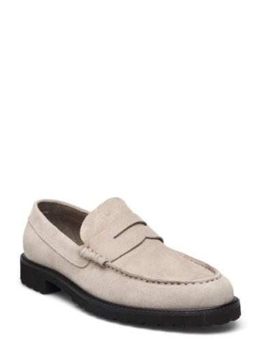 Penny Loafer - Earth Suede Mokasiner Lave Sko Beige Garment Project