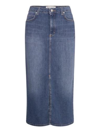 Denim Skirt Knelangt Skjørt Blue Marc O'Polo