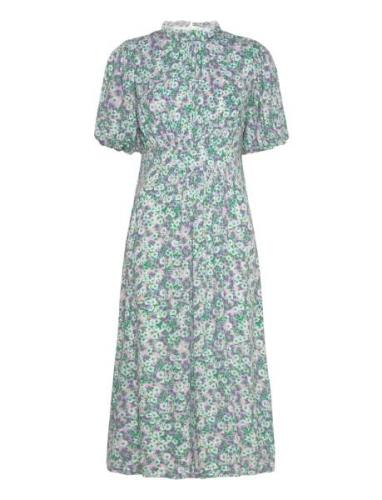 Ruth Long Dress Knelang Kjole Green Noella