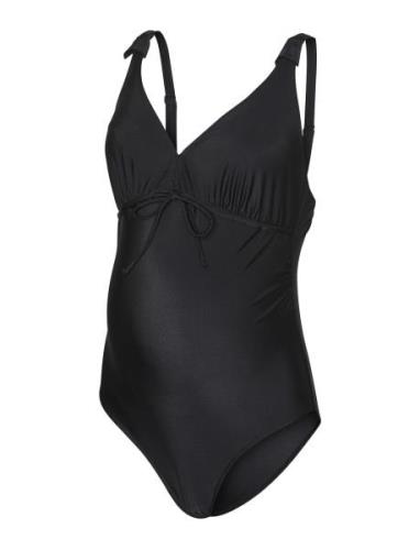 Mlnewrussel Swimsuit 2F A. Noos Badedrakt Badetøy Black Mamalicious