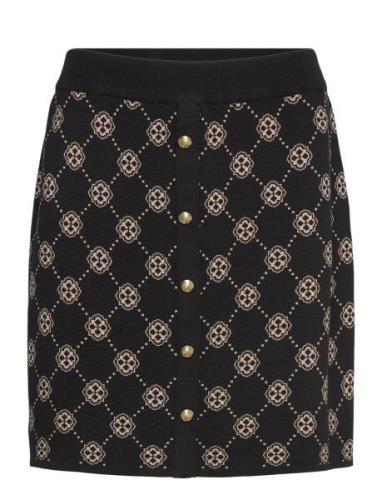 Skirt Meja Knitted Kort Skjørt Black Lindex