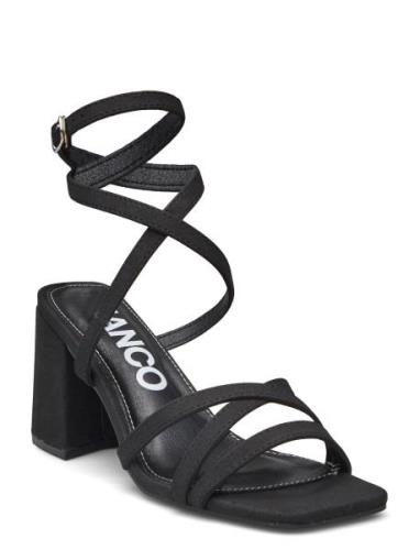 Biajoyce Sandal Micro Suede Sandal Med Hæl Black Bianco