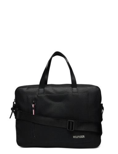 Th Pique Slim Computer Bag Dataveske Veske Black Tommy Hilfiger