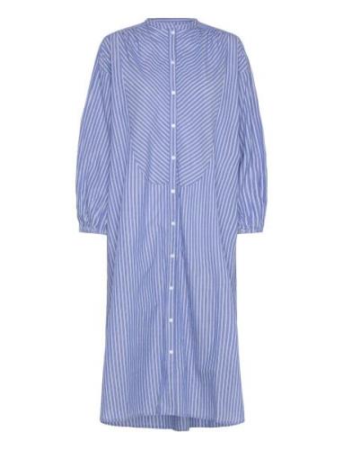 Lauren Shirtdress Stripe Knelang Kjole Blue Moshi Moshi Mind