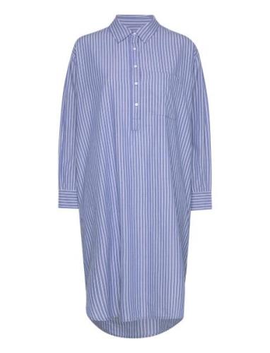 Relieve Shirtdress Stripe Knelang Kjole Blue Moshi Moshi Mind