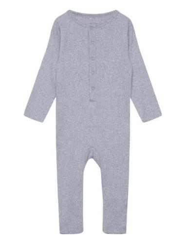 Romper Ls Rib Langermet Bodysuit Grey Fixoni