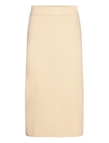 Macy Long Skirt Knelangt Skjørt Cream Balmuir