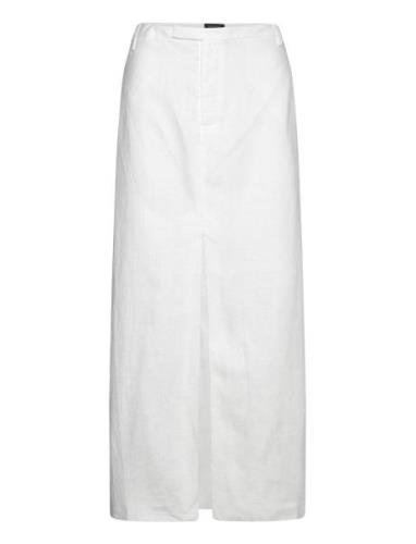 Sita Linen Maxi Skirt Langt Skjørt White Bardot