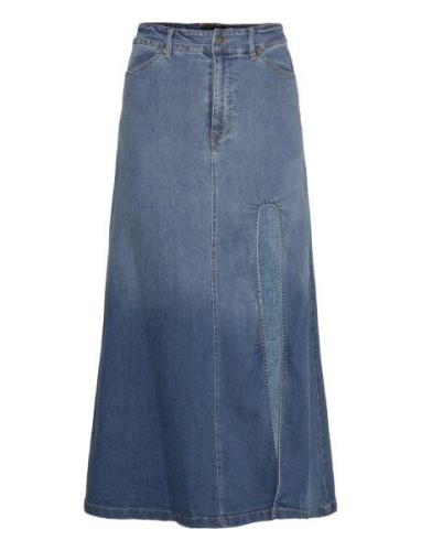 Cynthia Mid Maxi Skirt Langt Skjørt Blue Bardot