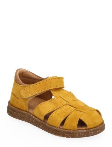 Sandals - Flat - Closed Toe Shoes Summer Shoes Sandals Yellow ANGULUS