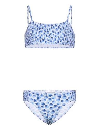 Ruched Printed Bikini Bikini Blue Mango