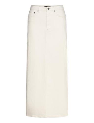 Evianna Denim Maxi Skirt Langt Skjørt Cream Bardot