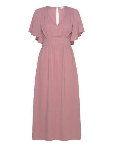 Isobel Midi Dress Knelang Kjole Pink Bubbleroom