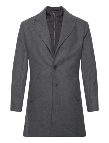 Bs Kingston Slim Fit Coat Ullfrakk Frakk Grey Bruun & Stengade