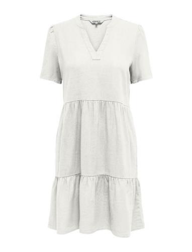 Onltiri-Caro S/S V-Neck Lin Dress Cc Pnt Kort Kjole White ONLY