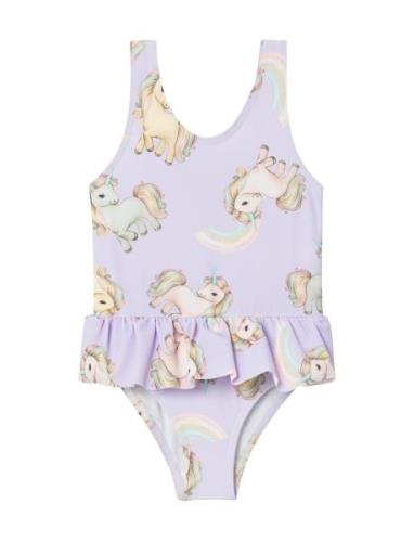 Nmfzuna Swimsuit Box Badedrakt Badetøy Purple Name It