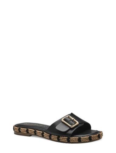 Women Slides Flate Sandaler Black Tamaris