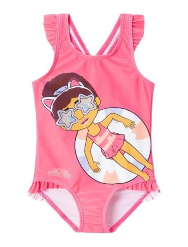 Nmfmedina Gabby Swimsuit Bfu Badedrakt Badetøy Pink Name It