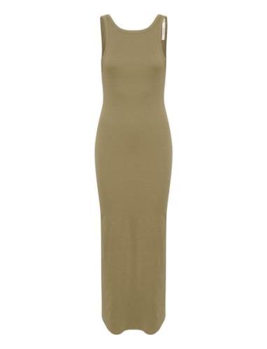 Drewgz Sl Reversible Long Dress Maxikjole Festkjole Khaki Green Gestuz