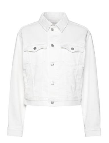 C_Trucker Jacket Dongerijakke Denimjakke White BOSS