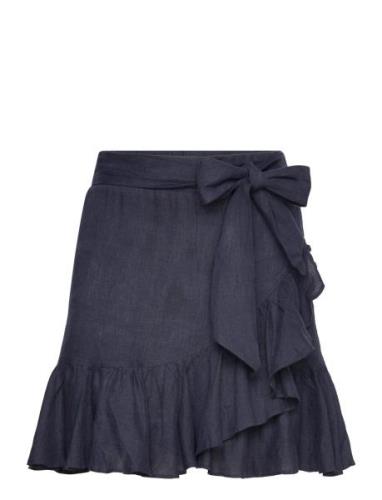 Julli Linen Skirt Kort Skjørt Navy Ella&il