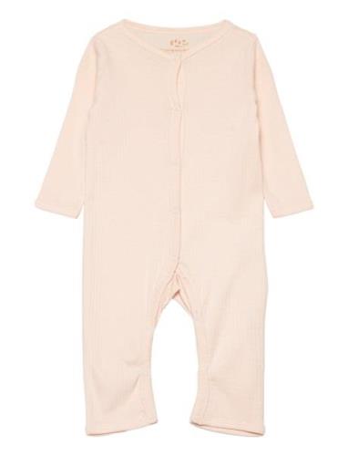 Rib Jersey Full Body Langermet Bodysuit Pink Copenhagen Colors