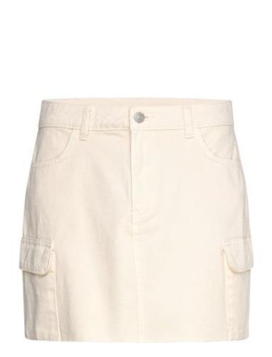 Orla Cargo Denim Skirt Kort Skjørt Beige Bubbleroom