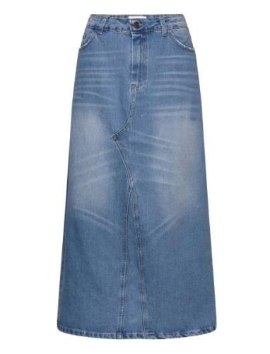 Rory Denim Skirt Langt Skjørt Blue Noella