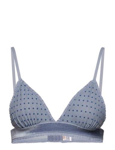 Tassie Soft Dot Bra Lingerie Bras & Tops Soft Bras Bralette Blue Becks...