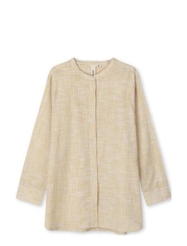 Monochrome Lines Ida Shirt Topp Beige Juna