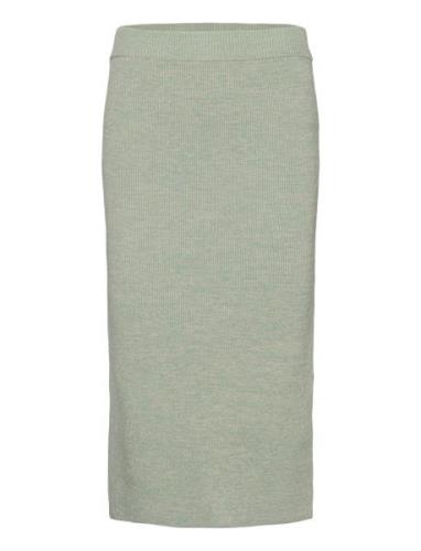 Kenzie Knitted Midi Skirt Knelangt Skjørt Green Malina