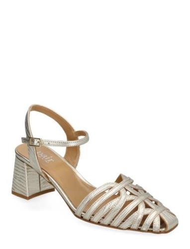 String Cross Medium Sandal Med Hæl Gold Apair