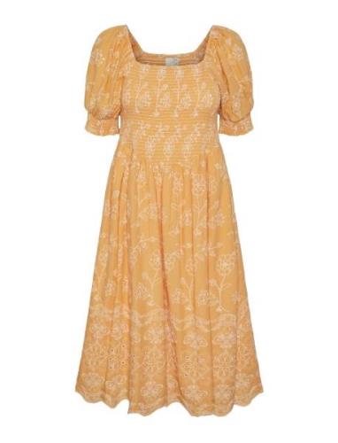 Yasofelia 2/4 Midi Dress S. Knelang Kjole Orange YAS