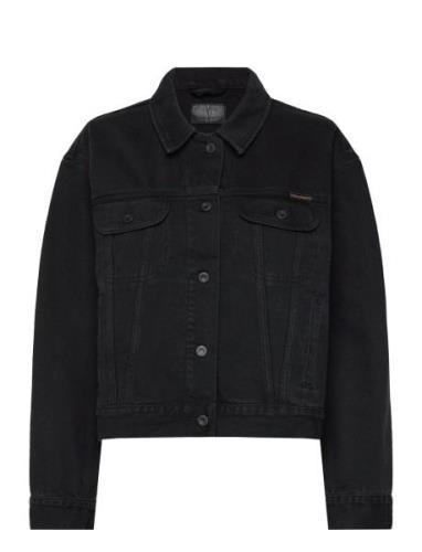 Berit Denim Jacket Asphalt Black Dongerijakke Denimjakke Black Nudie J...