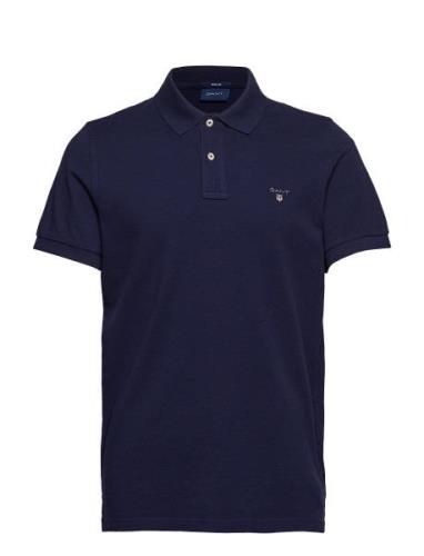 Original Pique Ss Rugger Tops Polos Short-sleeved Blue GANT