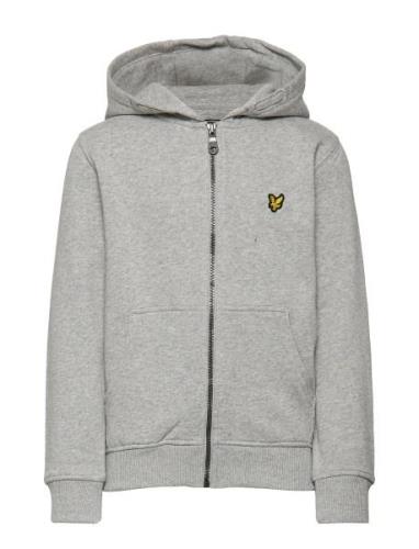 Classic Zip Hoodie Tops Sweat-shirts & Hoodies Hoodies Grey Lyle & Sco...