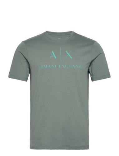 T-Shirt Tops T-shirts Short-sleeved Green Armani Exchange