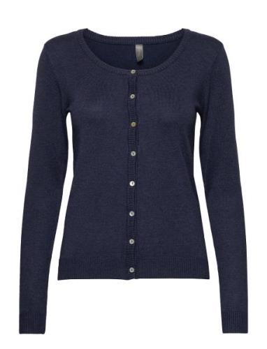 Cuannemarie Cardigan Tops Knitwear Cardigans Navy Culture