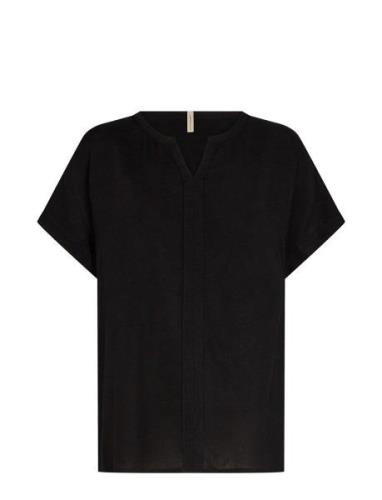 Sc-Radia Tops Blouses Short-sleeved Black Soyaconcept