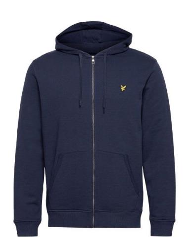 Zip Through Hoodie Tops Sweat-shirts & Hoodies Hoodies Navy Lyle & Sco...