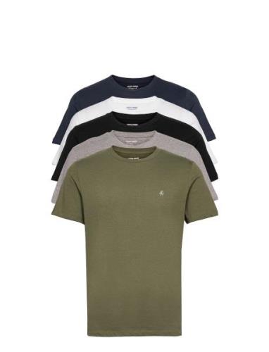 Jorjxj Tee Ss Crew Neck 5Pk Mp Noos Tops T-shirts Short-sleeved Green ...