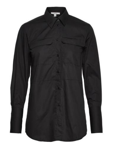 Sim Poplin Tops Shirts Long-sleeved Black House Of Dagmar