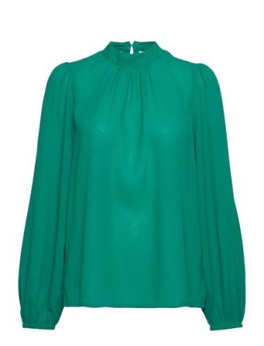 Ihcellani Ls Tops Blouses Long-sleeved Green ICHI