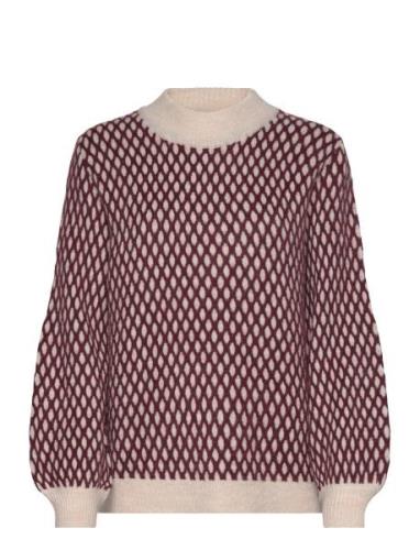 Ihkamara Ls4 Tops Knitwear Jumpers Burgundy ICHI