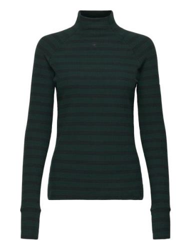 Rib Mock Slim Stripe L\S Wmn Tops Knitwear Turtleneck Green G-Star RAW