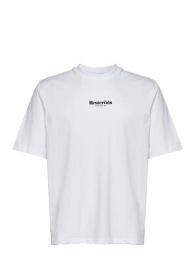 Logo Mid Sleeve Tee Gots Tops T-shirts Short-sleeved White Resteröds